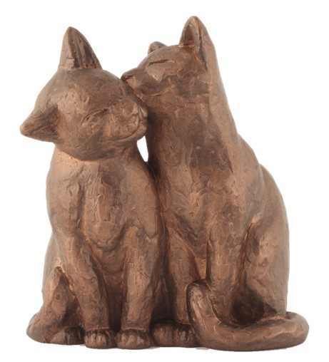 Two Sitting Cats - Colour Bronze