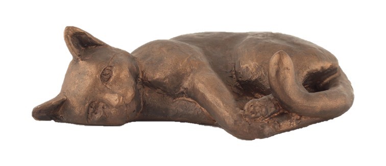 Cat Sleeping On Its Side - Colour Bronze