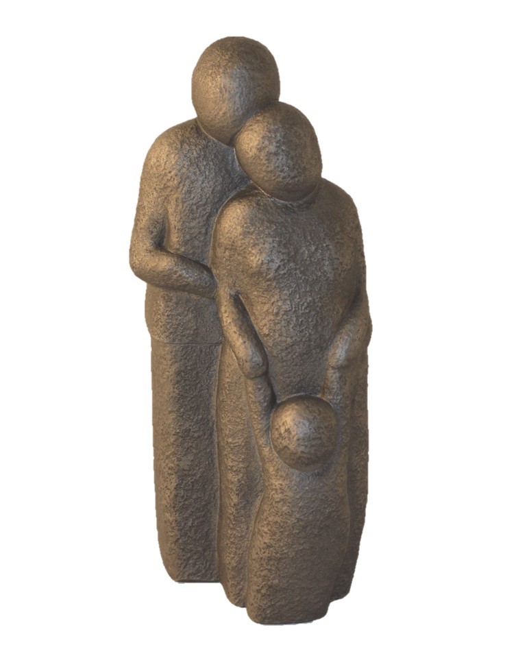 Couple With One Child - Colour Steel