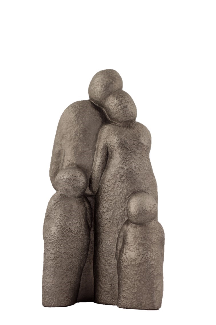 Couple With 2 Children - Colour Steel