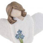 Med Blå Blomster - Farge Hvit