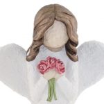 Engel Med Blomsterbukett - Farge Hvit, Brunt Hår - Image 2