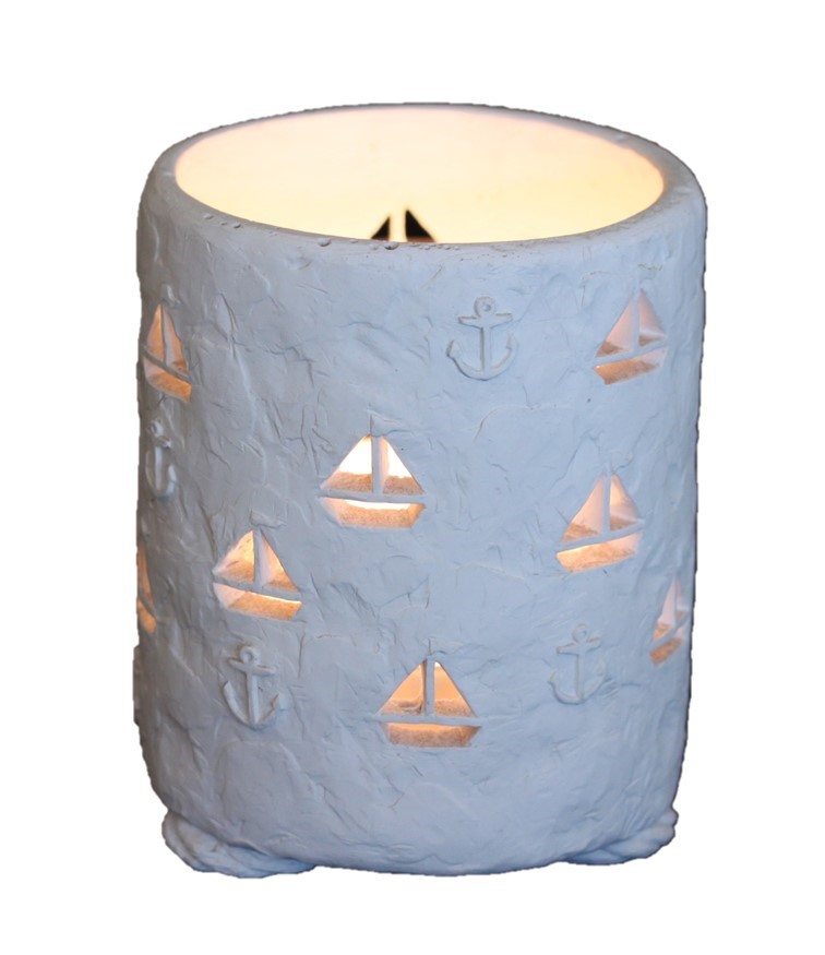 Round with Sailboats and Anchors - Colour White