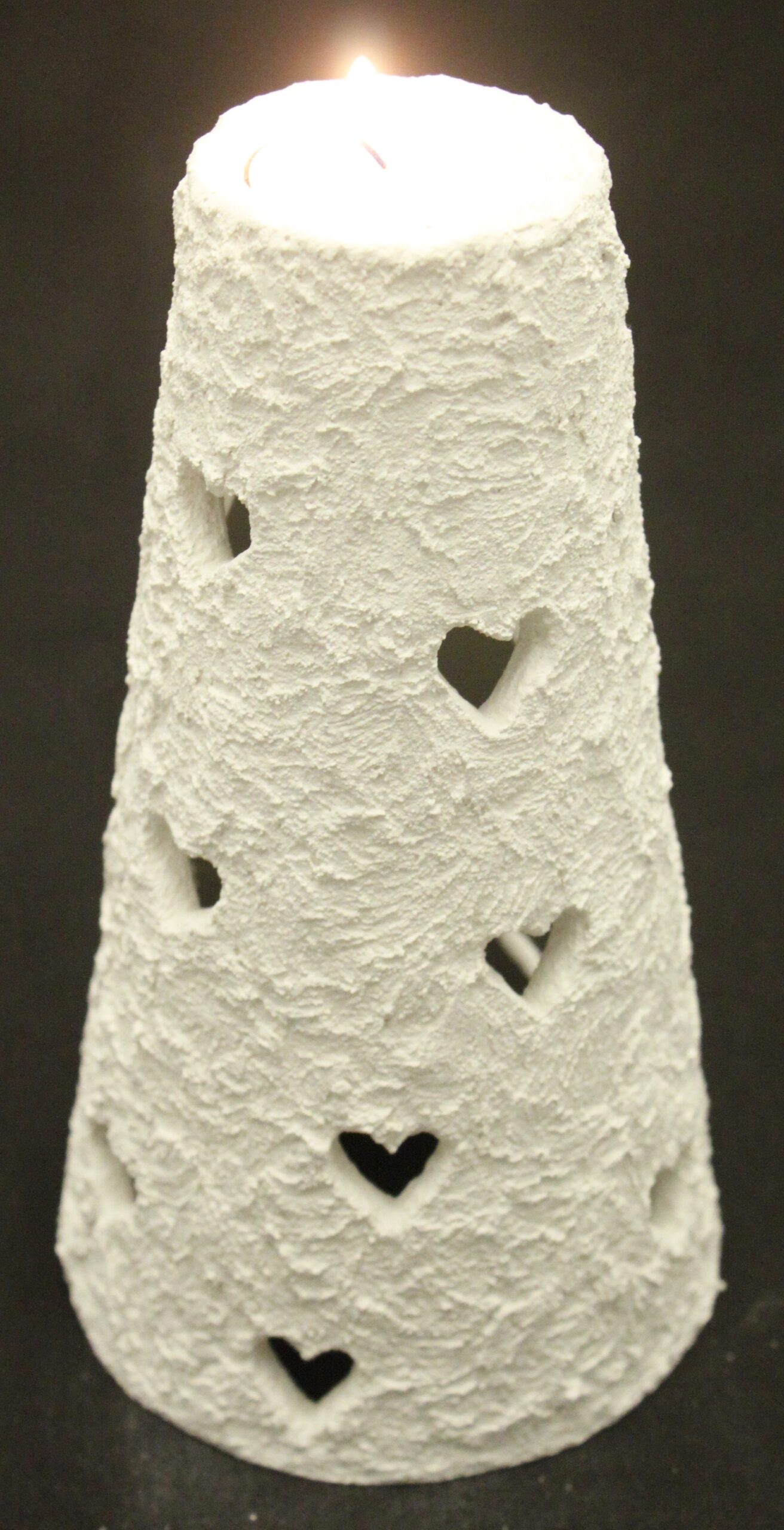 Lysestake Med Hjertehull, 18 cm - Farge Hvit - Image 3