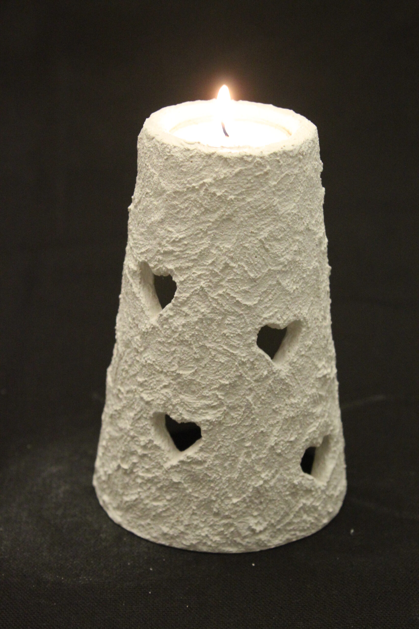 Lysestake Med Hjertehull, 12 cm - Farge Hvit - Image 2