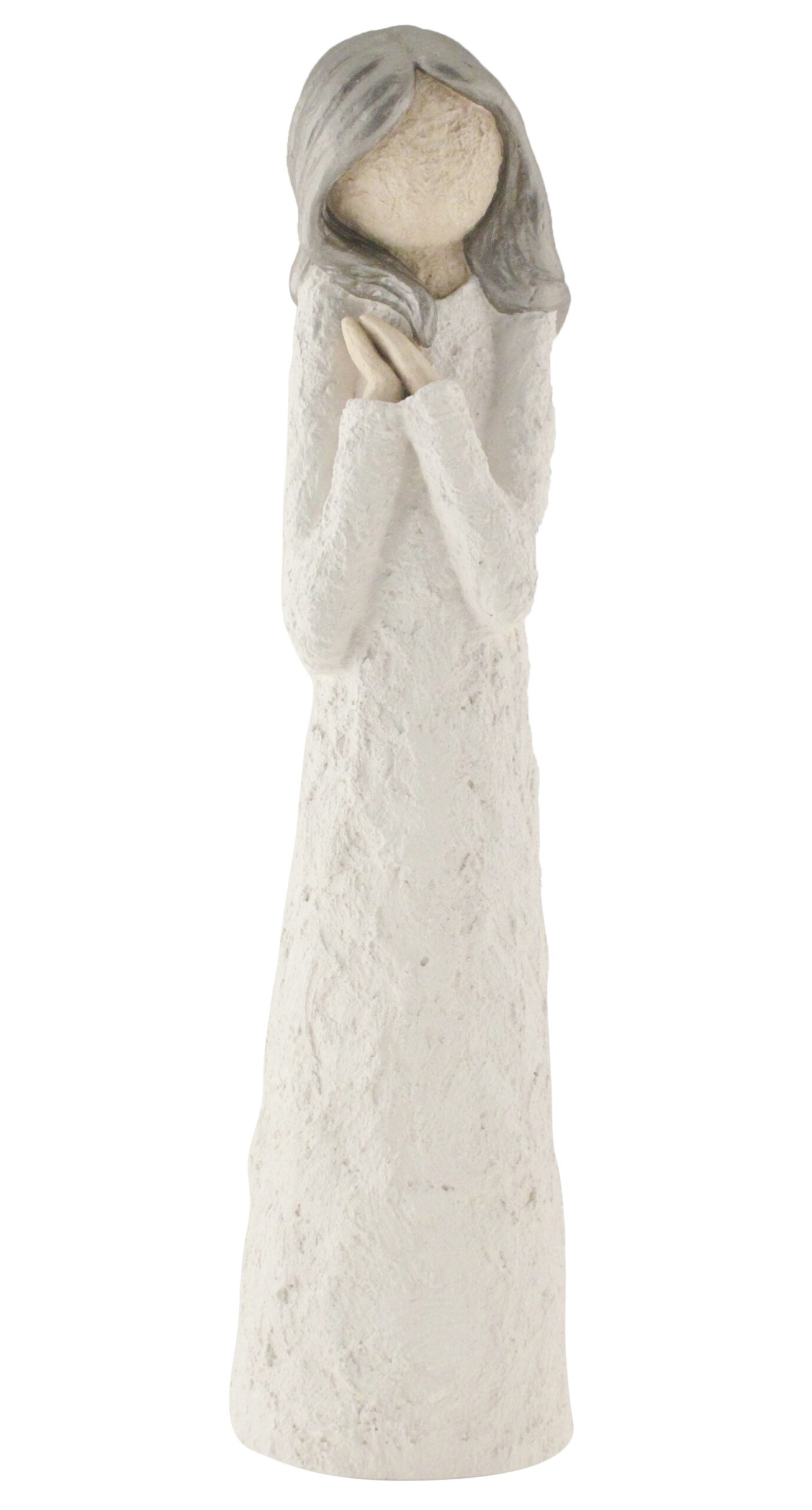 With Hands To One Side - Colour White With Silver Hair