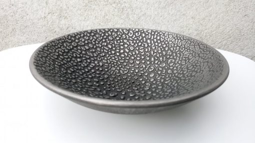 Decorative bowl, small with pattern, 18 cm dia - colour silver and black - Image 3