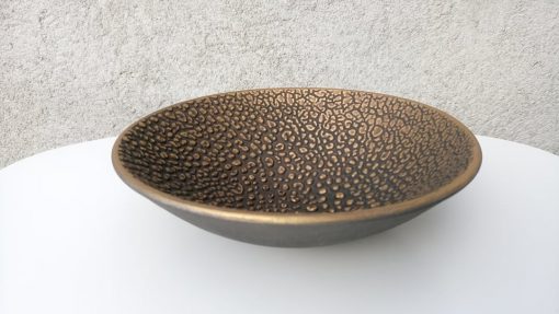 Decorative bowl, small with pattern, 18 cm dia - colour gold and black