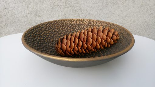 Decorative bowl, small with pattern, 18 cm dia - colour gold and black - Image 2