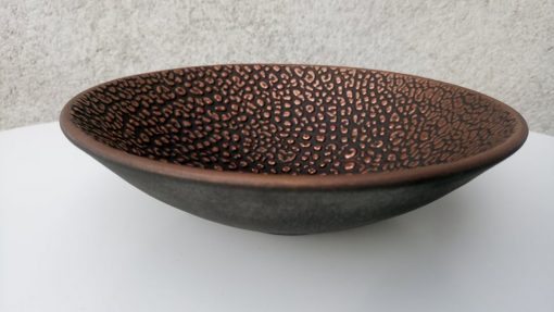 Decorative bowl, small with pattern, 18 cm - colour copper and black