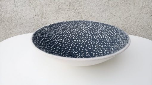 Decorative bowl, small with pattern, 18 cm in dia - colour blue and cream