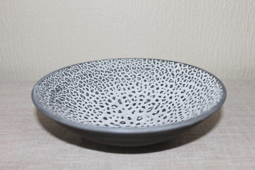 Decorative bowl, small with pattern, 18 cm in dia - colour grey and cream