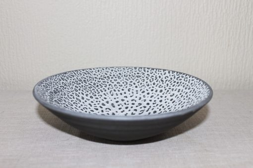 Decorative bowl, small with pattern, 18 cm in dia - colour grey and cream - Image 3