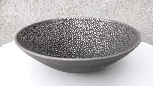 Decorative bowl with pattern, 20 cm dia - colour silver and black