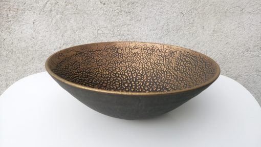 Decorative bowl, large, 20 cm in dia - colour gold and black