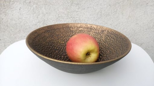 Decorative bowl, large, 20 cm in dia - colour gold and black - Image 2