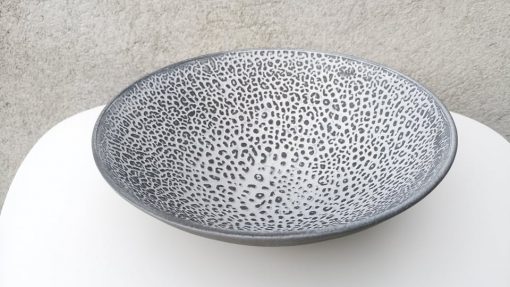Decorative bowl with pattern, 20 cm dia - colour grey and cream - Image 2