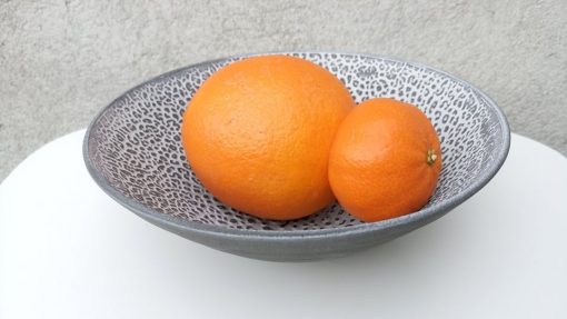 Decorative bowl with pattern, 20 cm dia - colour grey and cream - Image 4